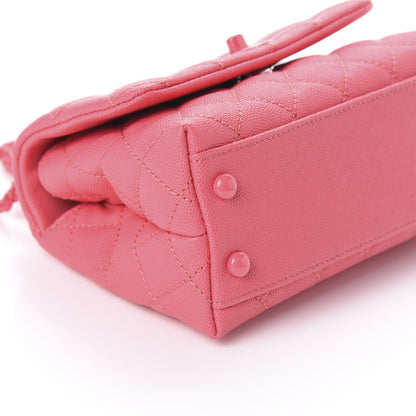 Chanel Caviar Quilted Incognito Extra Mini Coco Handle Flap Pink 9 of 10