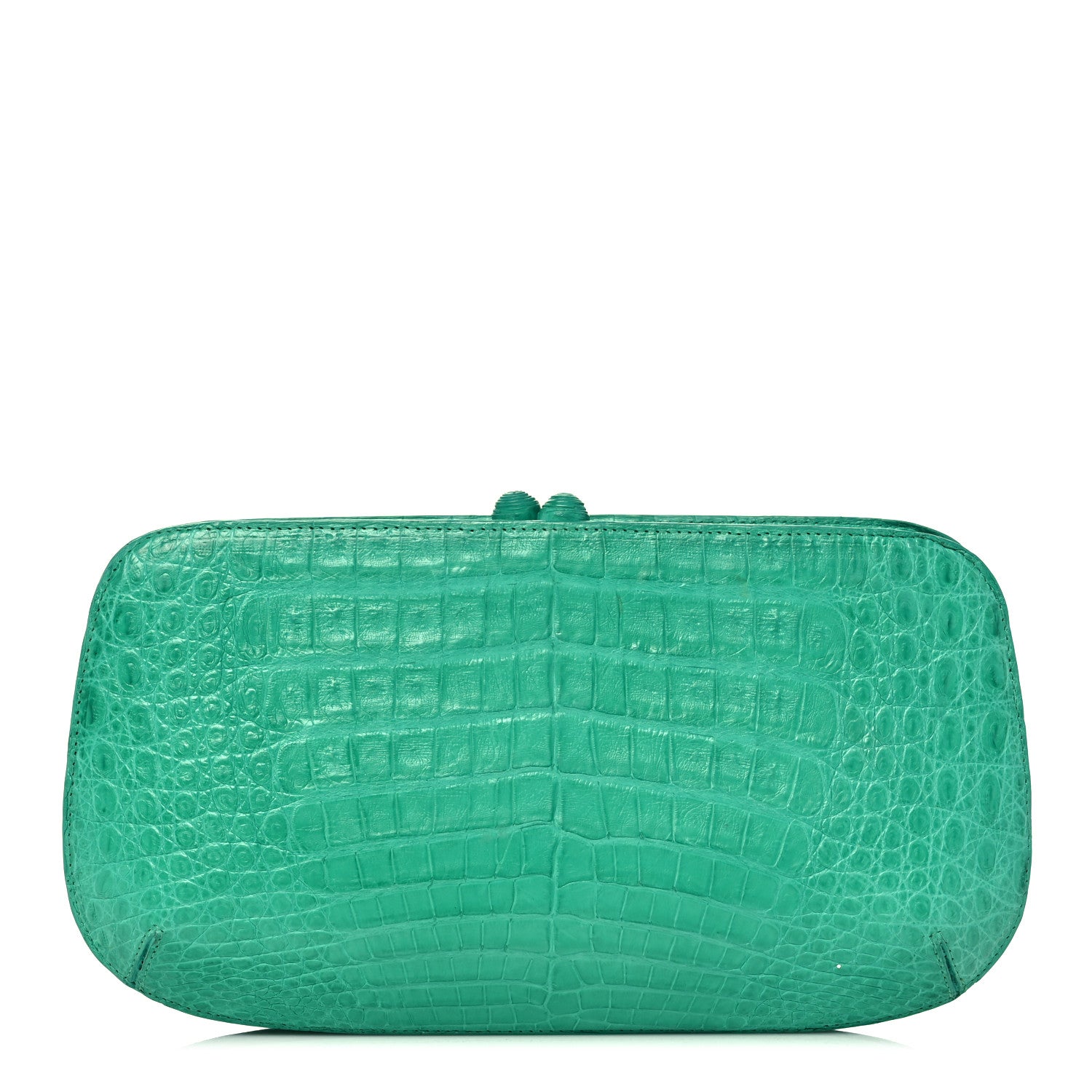 Nancy Gonzalez Crocodile Kisslock Clutch Green 1 of 14