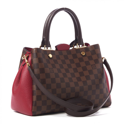 Louis Vuitton Damier Ebene Cuir Taurillon Brittany Wine 2 of 7