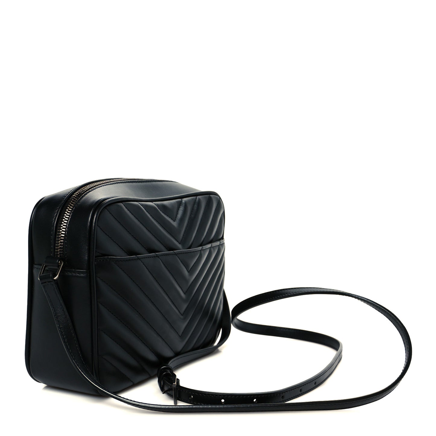 Calfskin Matelasse Monogram Lou Camera Bag Black