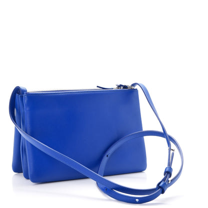 Celine Lambskin Small Trio Crossbody Bag Electric Blue 3 of 10