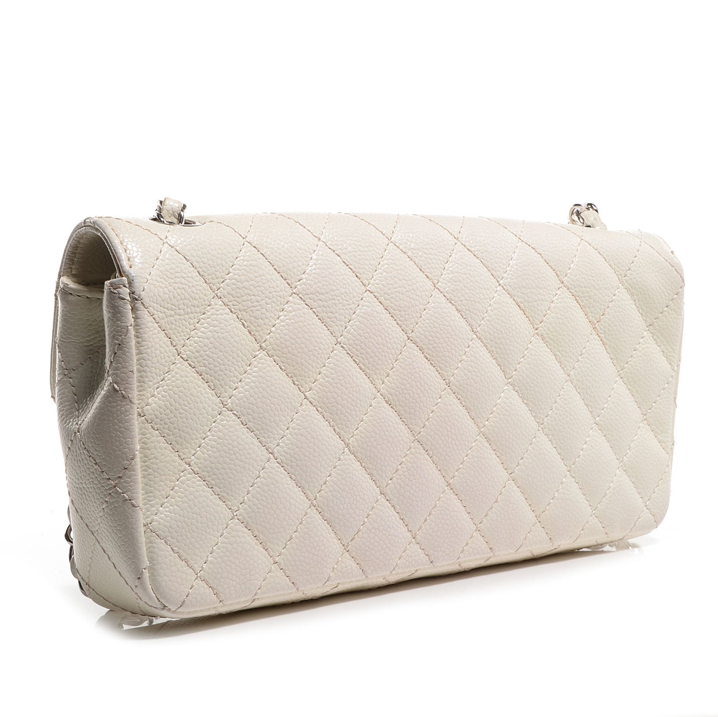 Caviar Quilted East West Flap White