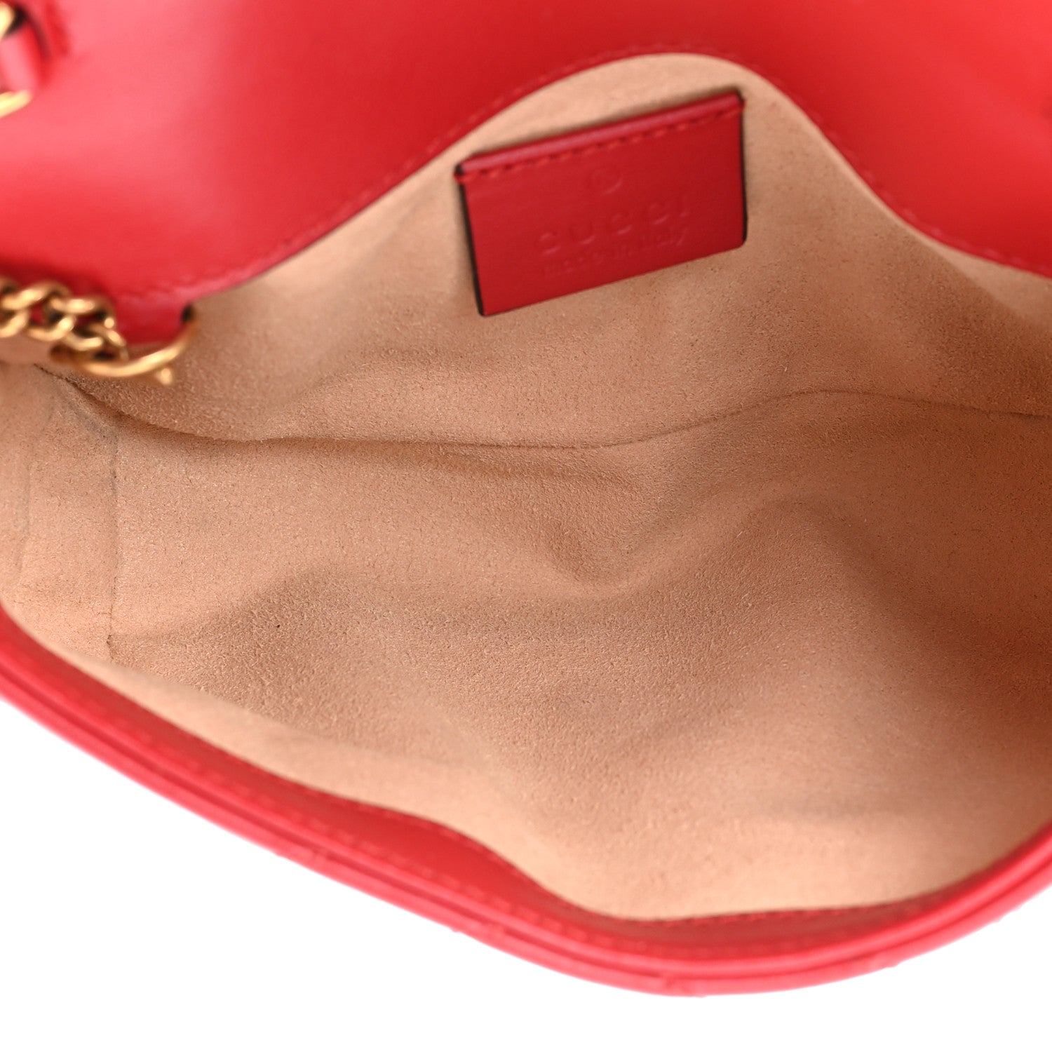 Gucci Calfskin Matelasse Super Mini GG Marmont Shoulder Bag Hibiscus Red 5 of 10