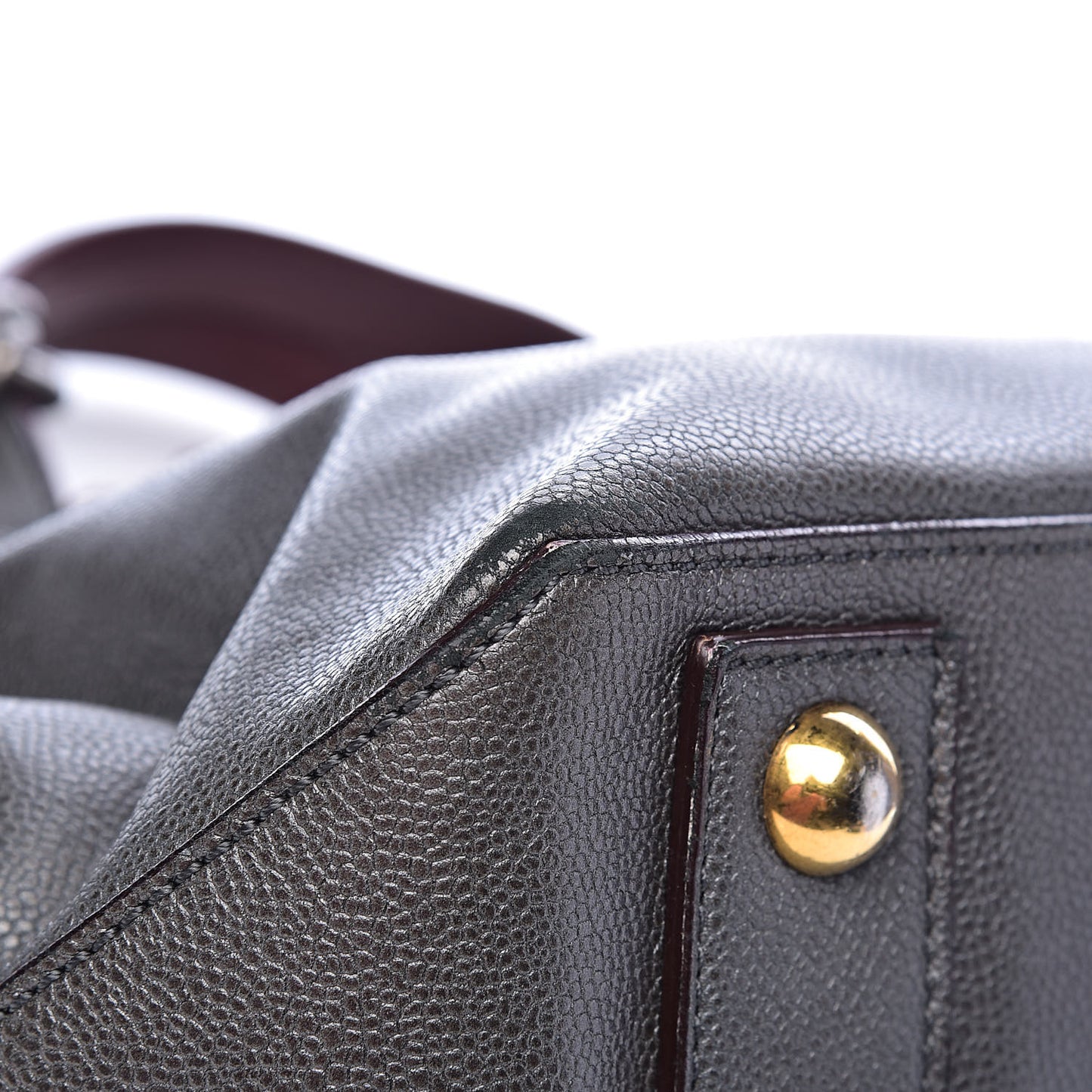 Metallic Caviar Mademoiselle Lock Cerf Shopper Tote Silver