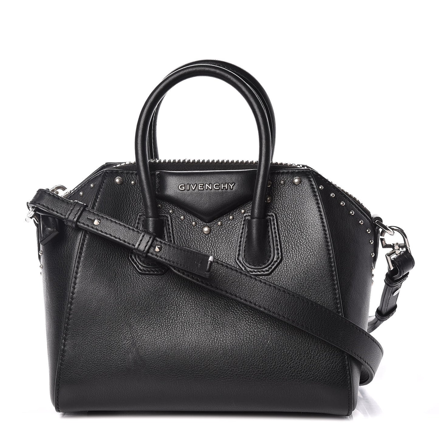 Smooth Calfskin Mini Studded Antigona Black