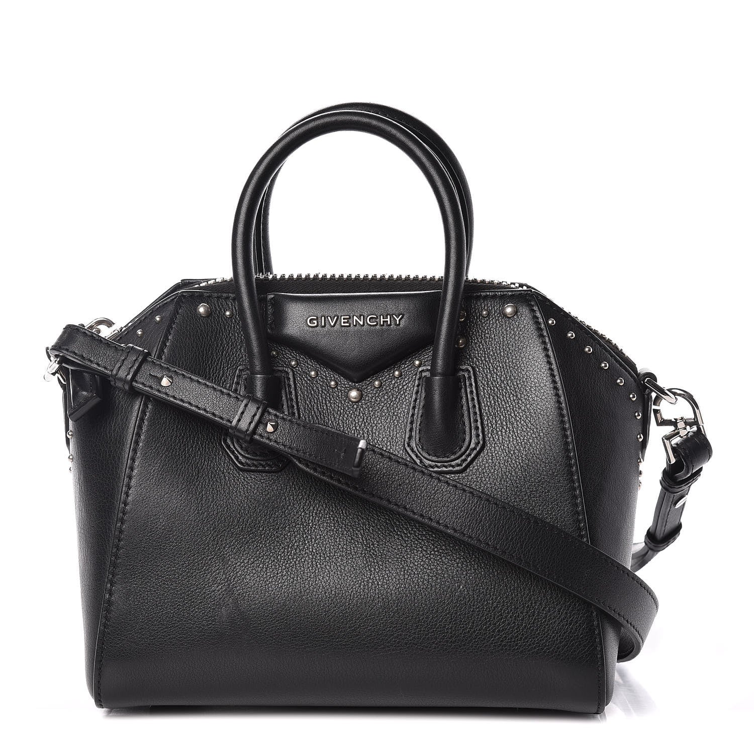 Givenchy Smooth Calfskin Mini Studded Antigona Black 1 of 14