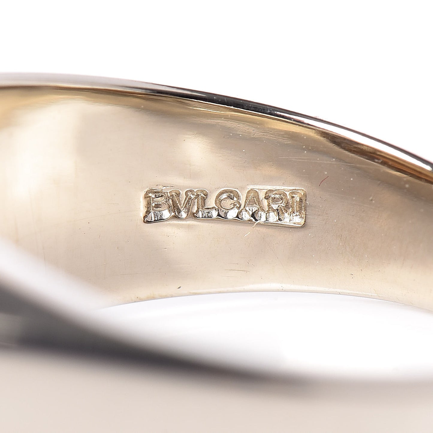 18K White Yellow Gold Tronchetto Ring 51 5.75