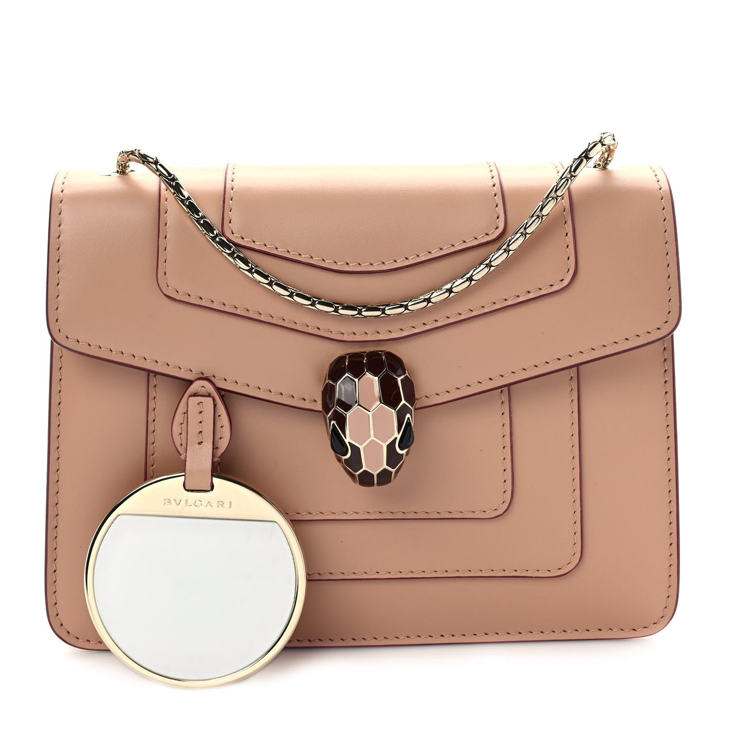 Calfskin Serpenti Forever Crossbody Bag Beige