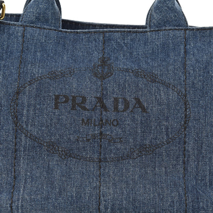 Prada Denim Logo Tote Avio 10 of 10