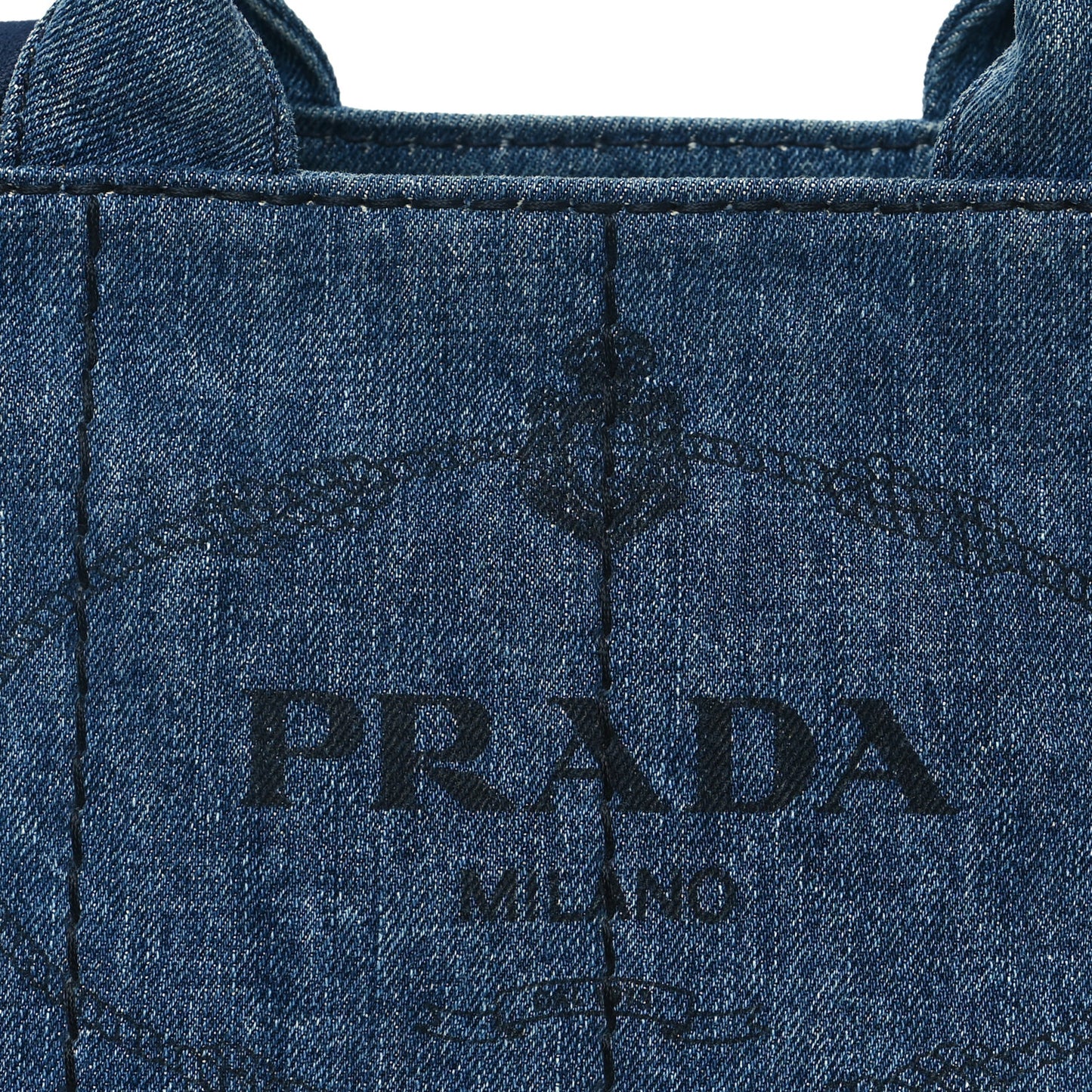 Denim Small Logo Tote Bleu