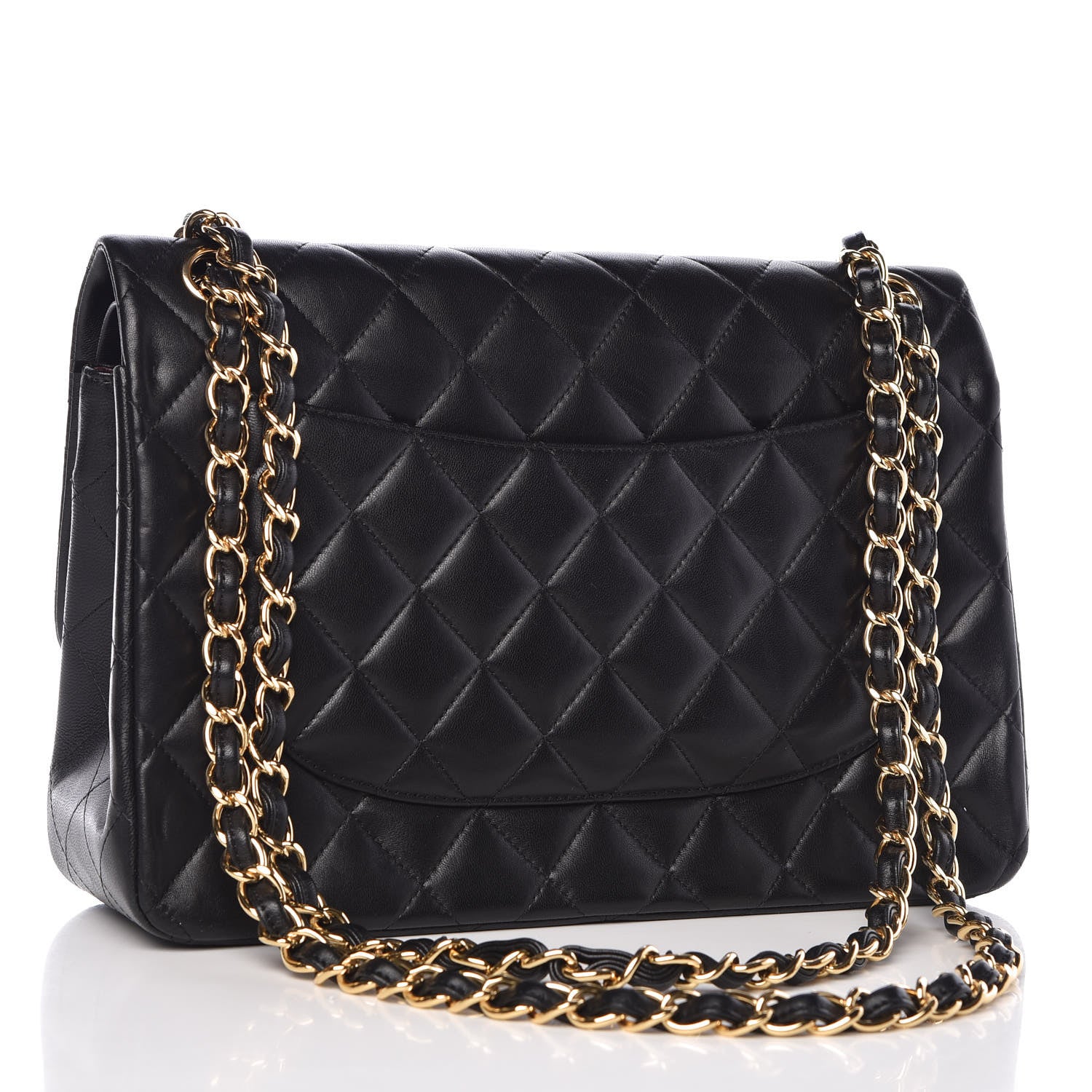 Chanel Lambskin Quilted Jumbo Double Flap Black 4 of 10