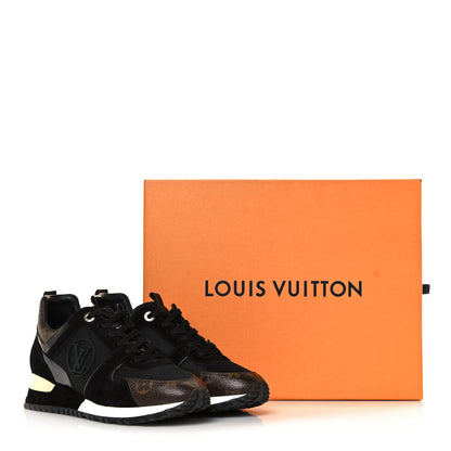Louis Vuitton Suede Monogram Run Away Sneakers 39 Black 9 of 9
