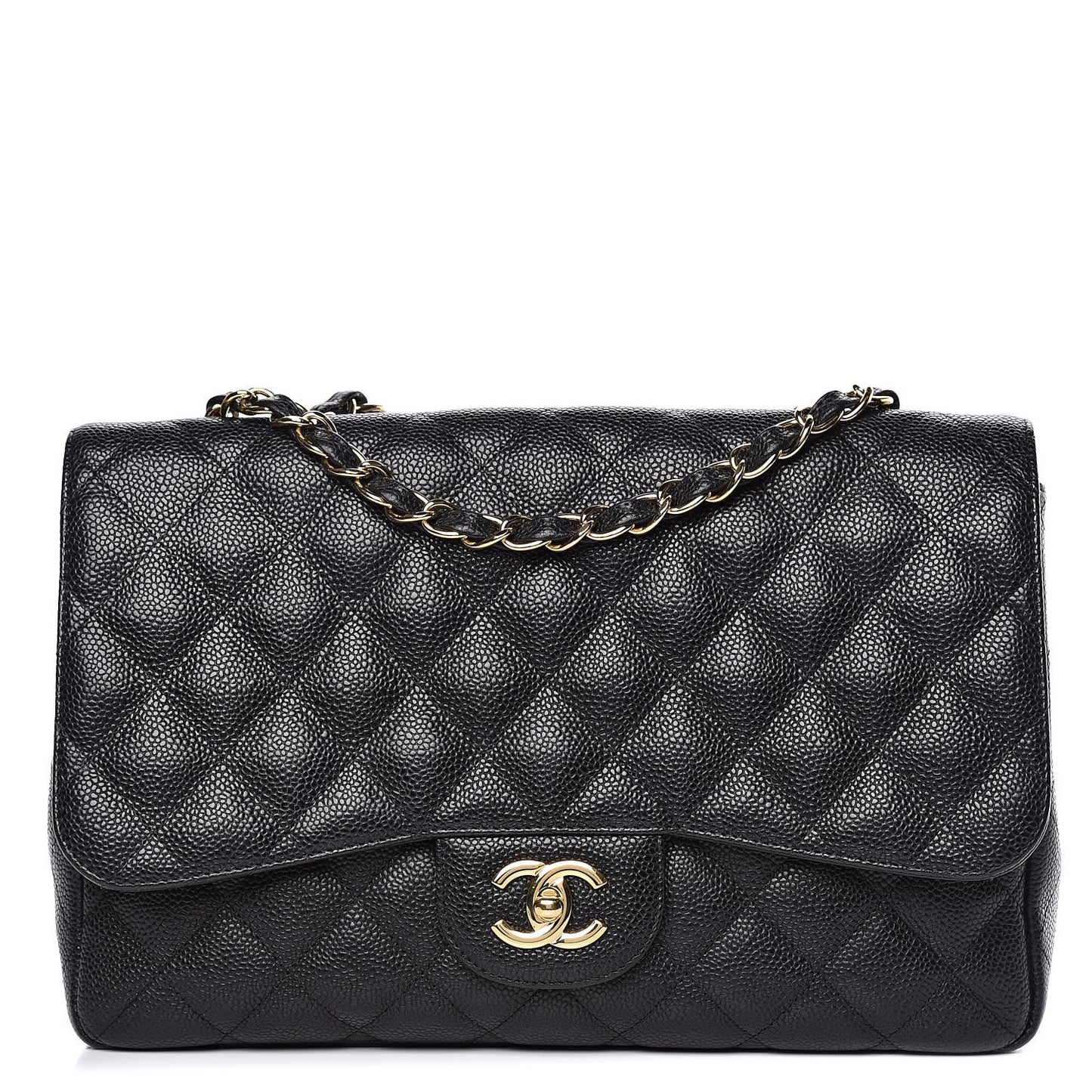 Caviar Quilted Jumbo Single Flap Black