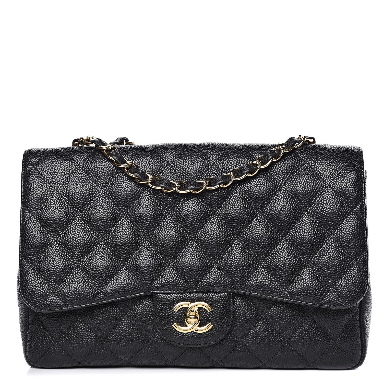 Chanel Caviar Quilted Jumbo Single Flap Black 1 of 11