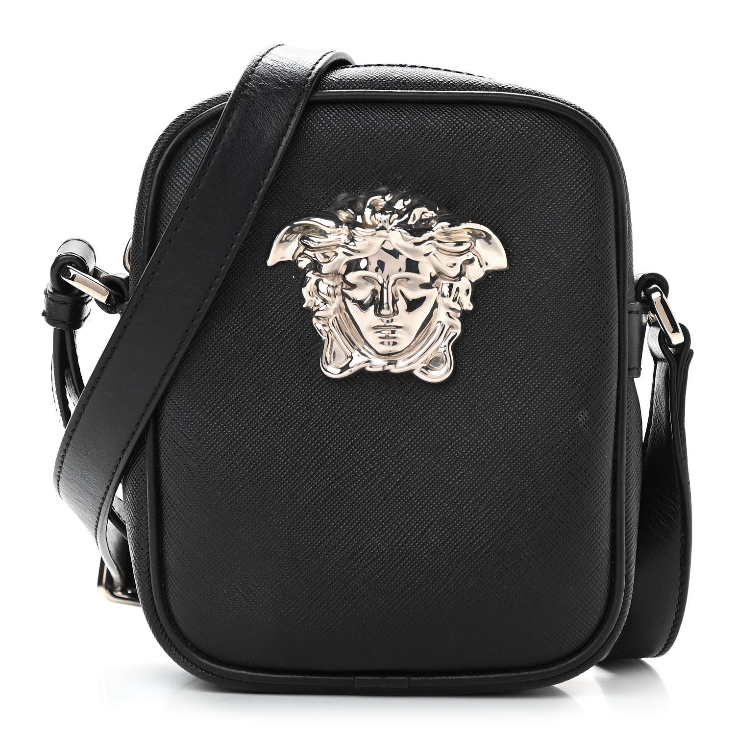 Versace Saffiano Small Medusa Messenger Bag Black 1 of 10