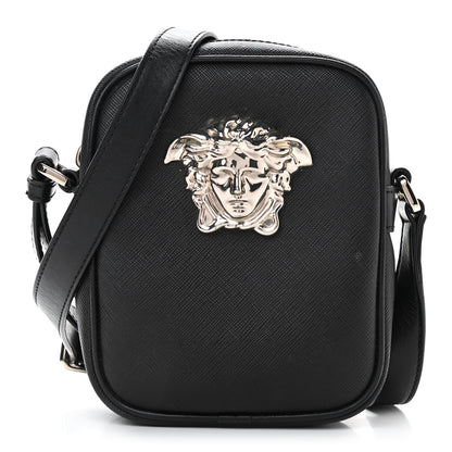 Versace Saffiano Small Medusa Messenger Bag Black 1 of 10