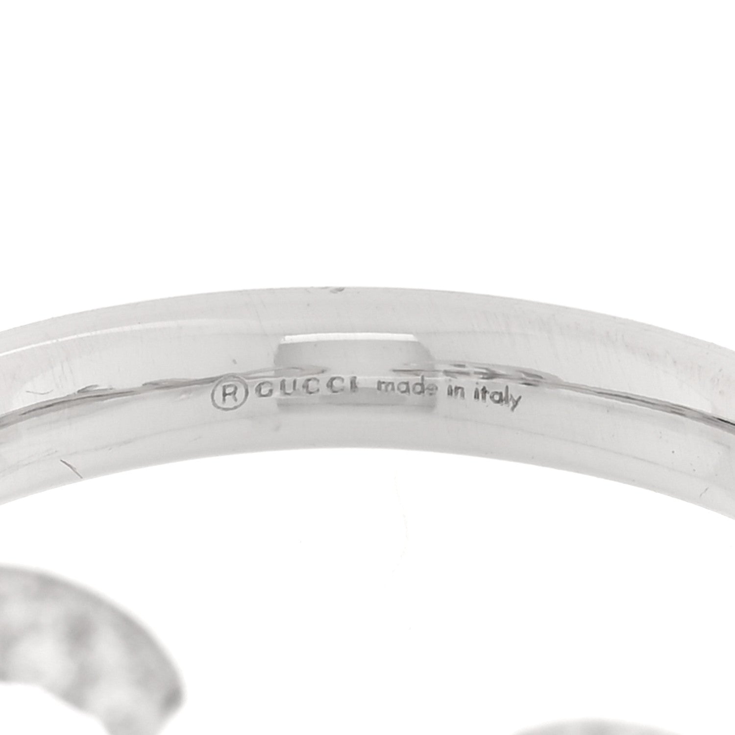 Gucci 18K White Gold Diamond Flora Bow Flower Ring M 4 of 6