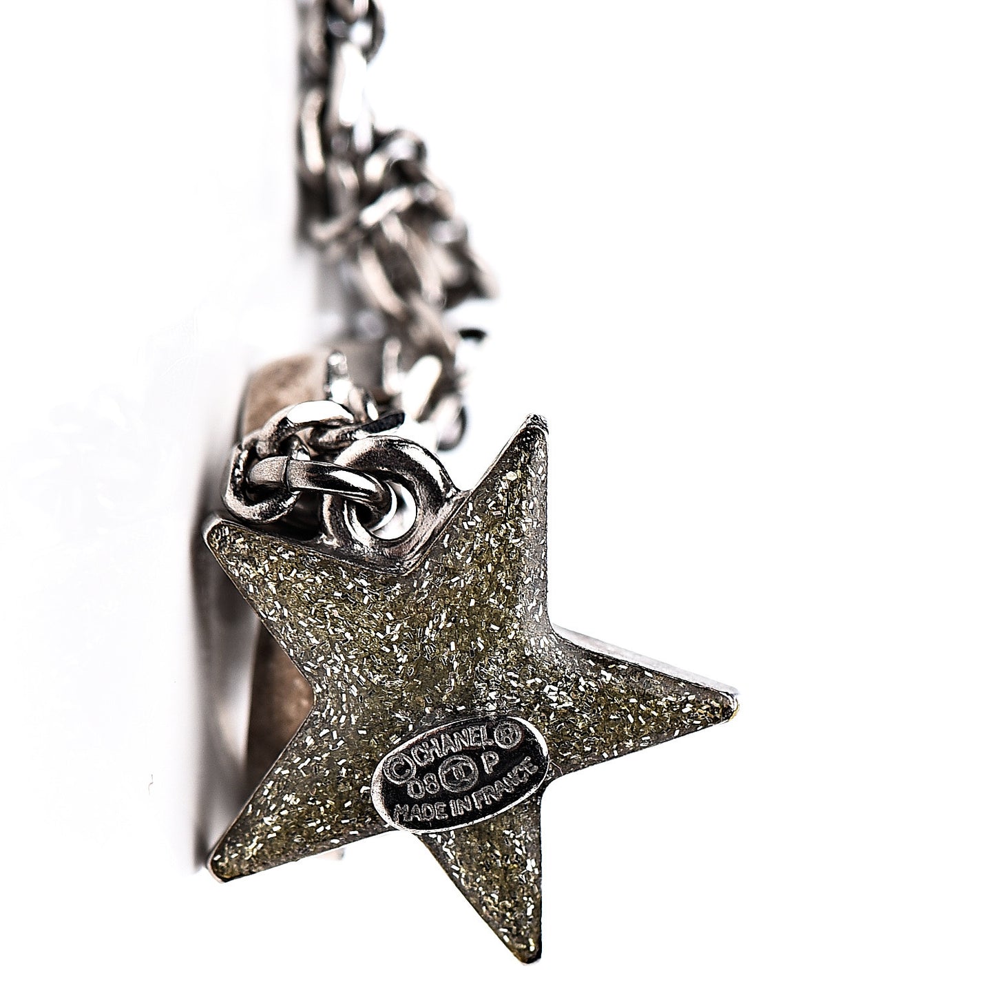 Crystal CC Star Dangle Earrings Silver