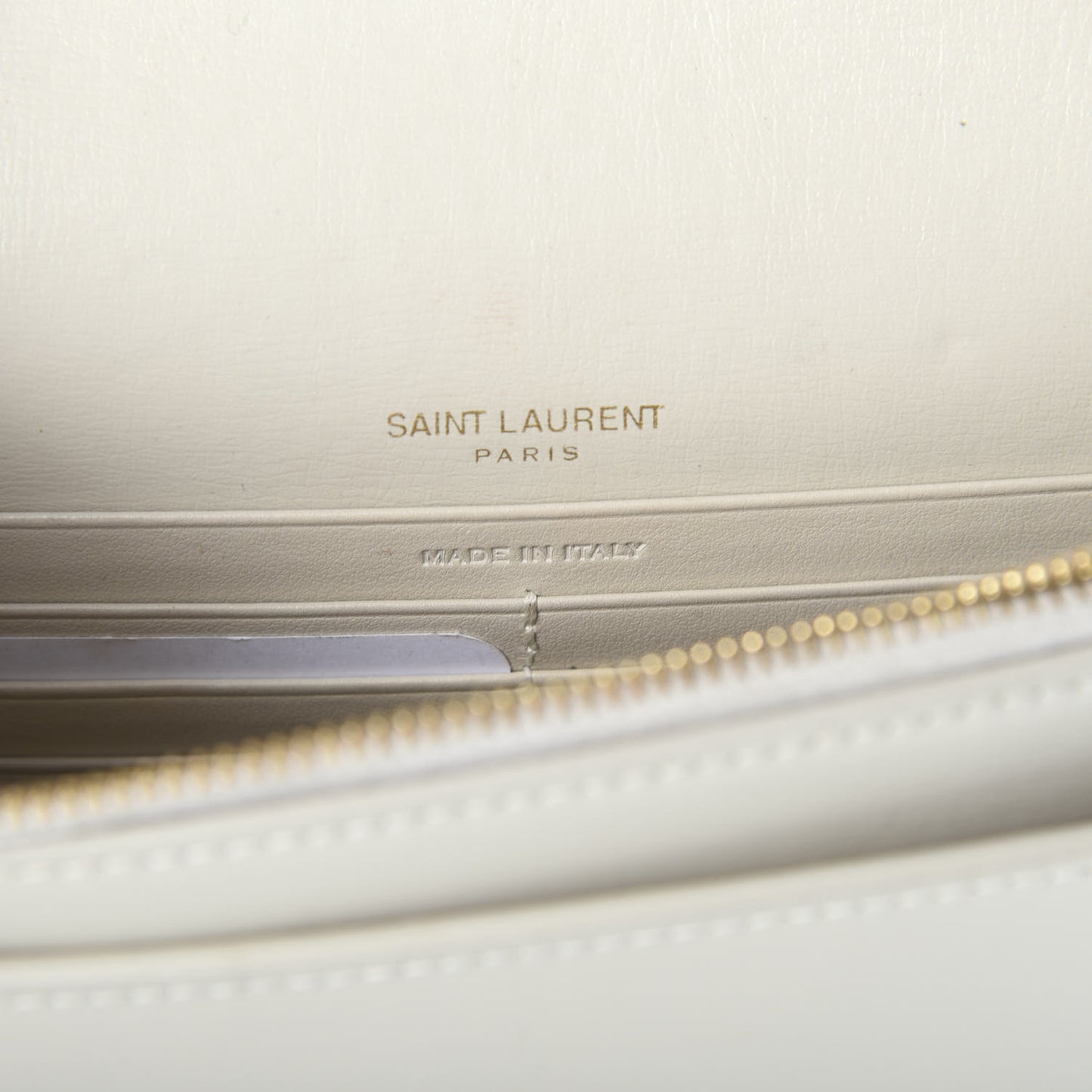 Calfskin Monogram Sunset Chain Wallet Blanc Vintage