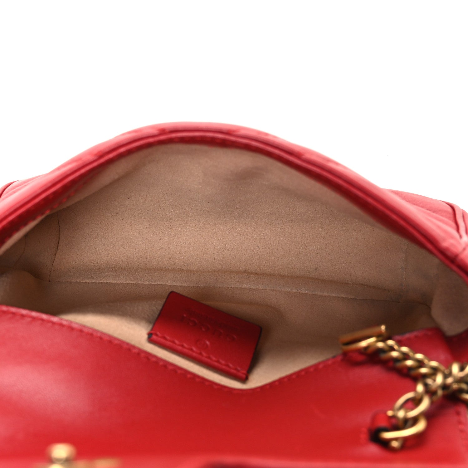Gucci Calfskin Matelasse Super Mini GG Marmont Shoulder Bag Hibiscus Red 5 of 11