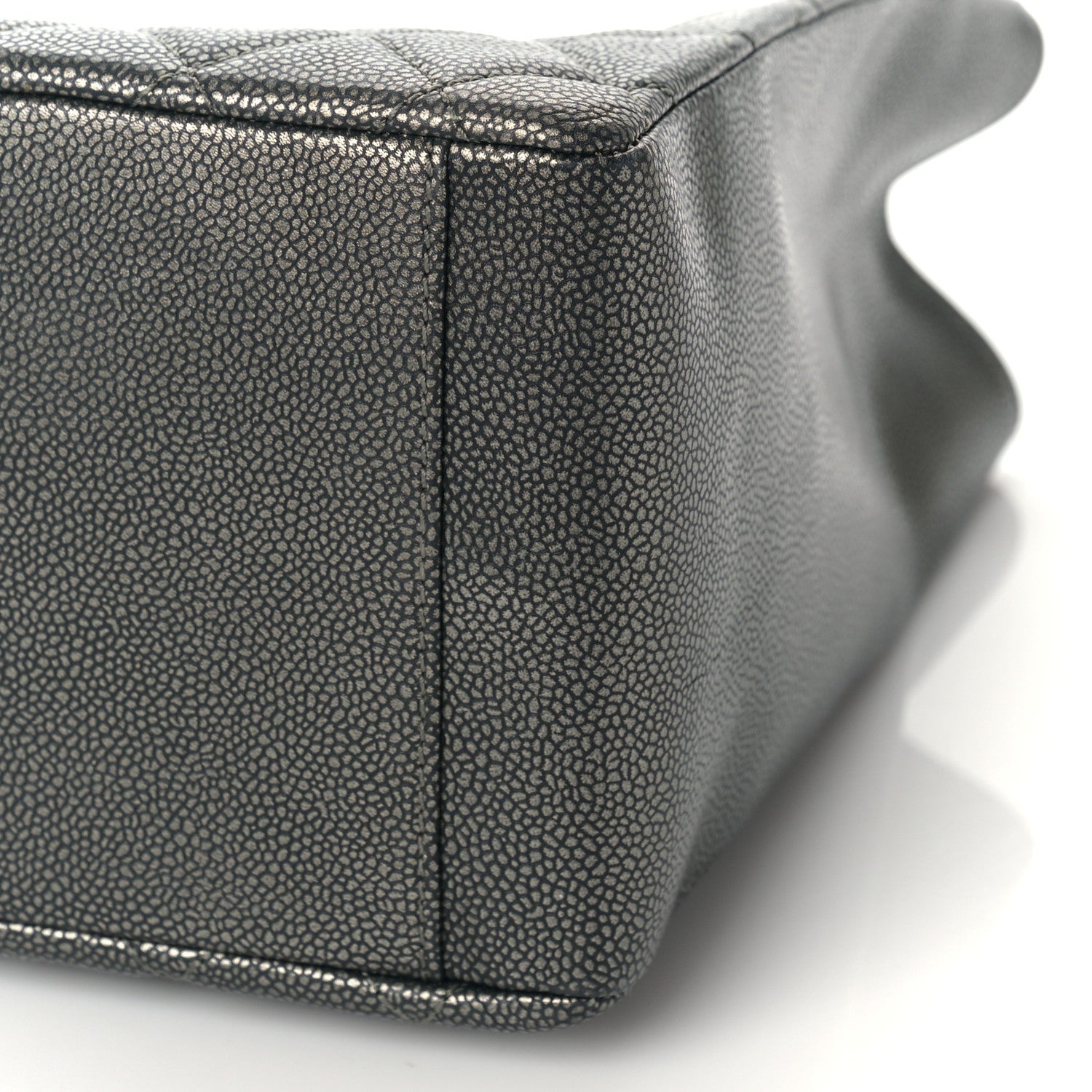 Chanel Metallic Caviar Quilted Grand Shopping Tote GST Dark Silver 9 of 9