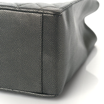 Chanel Metallic Caviar Quilted Grand Shopping Tote GST Dark Silver 9 of 9