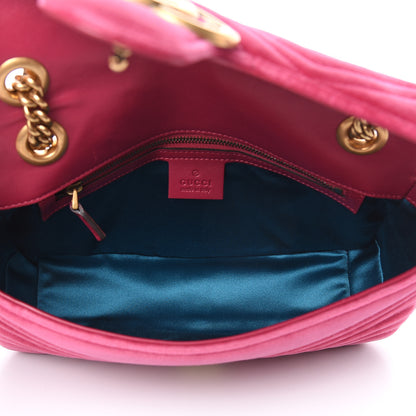 Gucci Velvet Matelasse Small GG Marmont Shoulder Bag Light Raspberry Rose 5 of 12