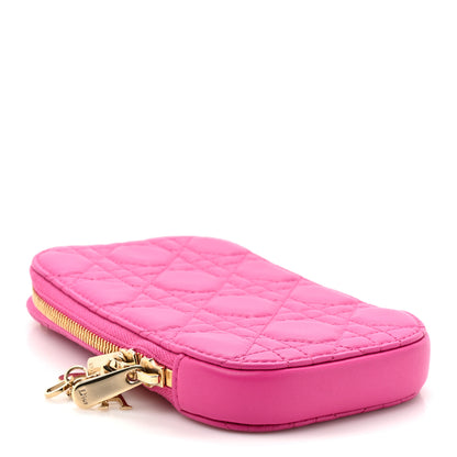 Christian Dior Lambskin Cannage Lady Dior Phone Holder Fuchsia 3 of 8