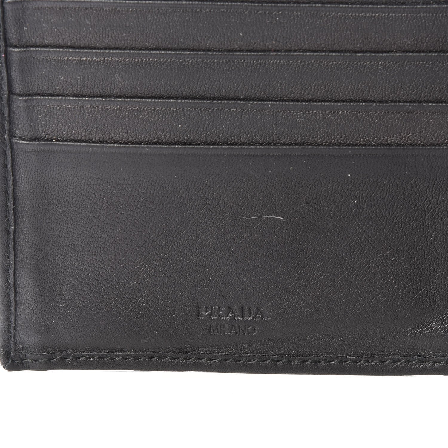 Prada Soft Calf Bi-Fold Wallet Black 10 of 11