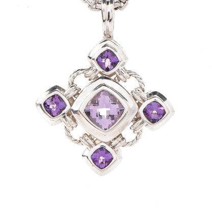 David Yurman Sterling Silver Amethyst Renaissance Necklace 4 of 6