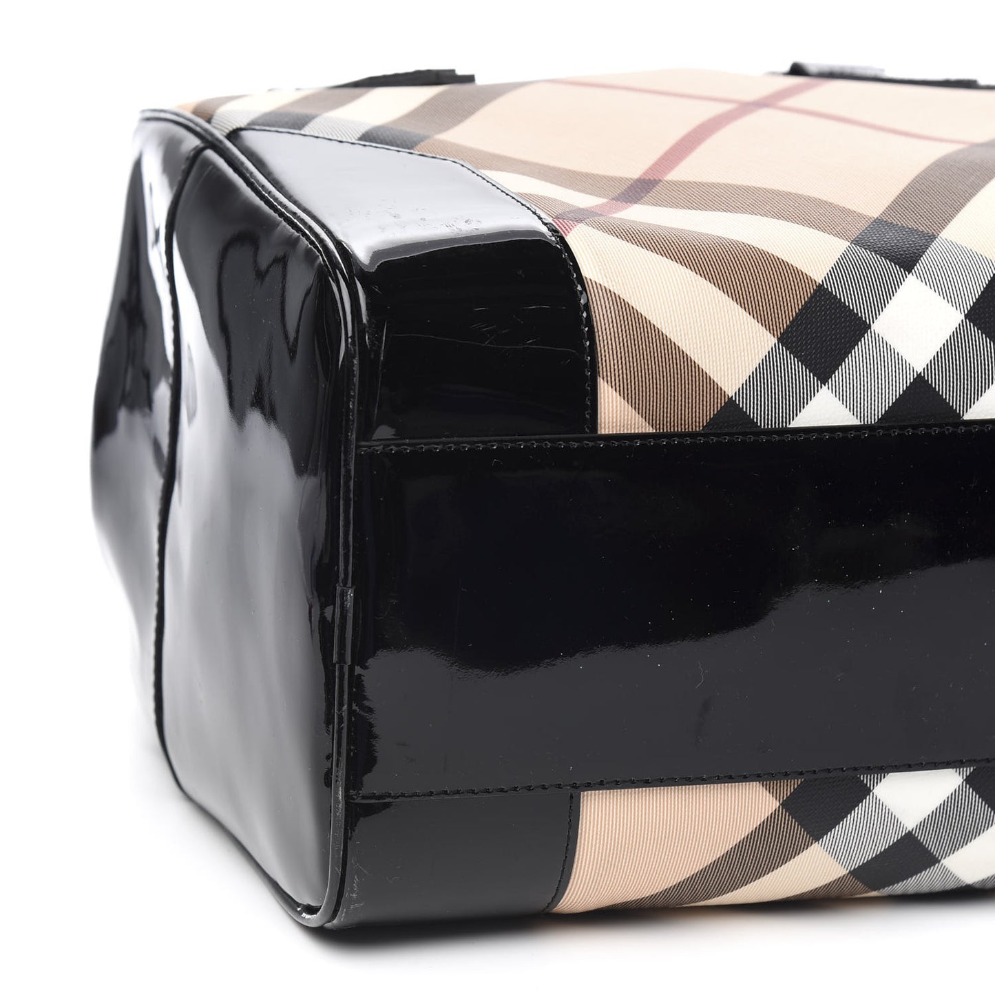 Nova Check Patent Satchel Black