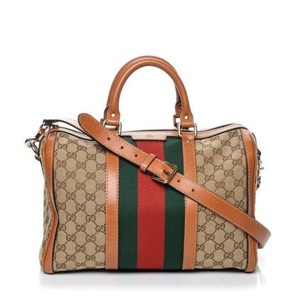 Gucci Monogram Vintage Web Medium Boston Tobacco 1 of 7