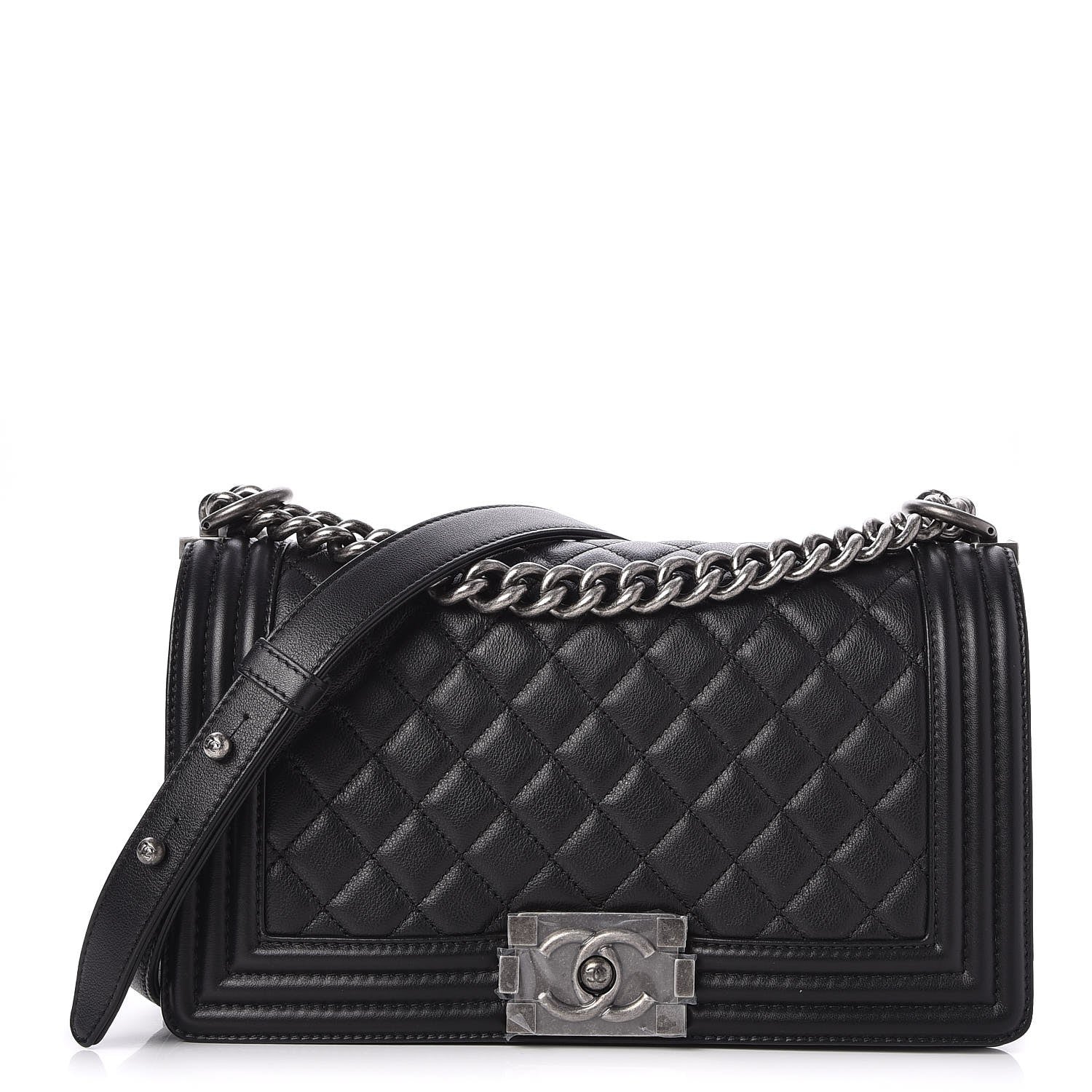 Chanel Calfskin Quilted Medium Boy Flap Black 1 of 8