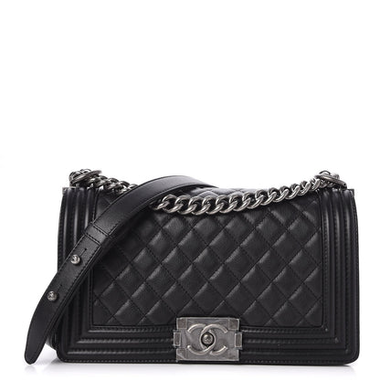 Chanel Calfskin Quilted Medium Boy Flap Black 1 of 8
