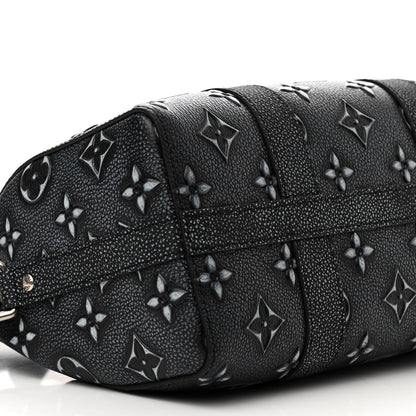 Louis Vuitton Calfskin Debossed Monogram Versailles City Keepall Charcoal 8 of 11