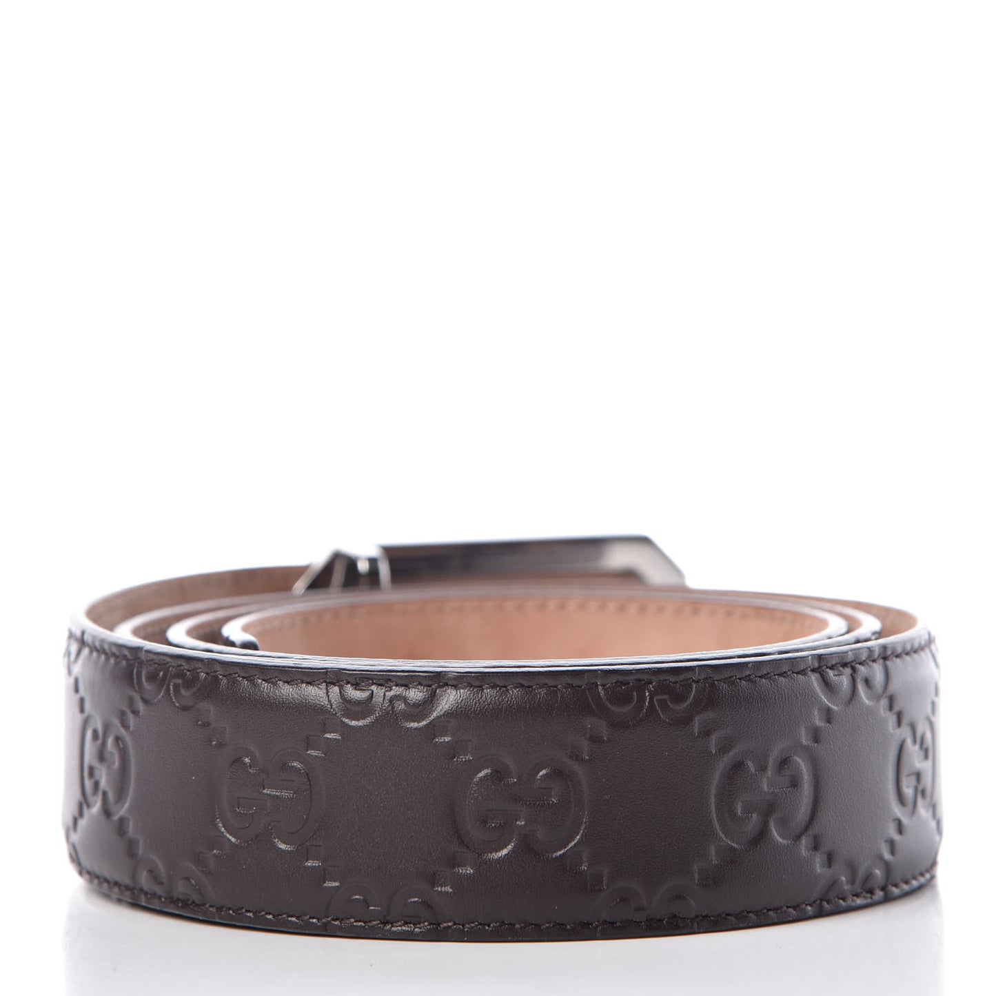 Guccissima Signature Belt 95 38 Dark Brown