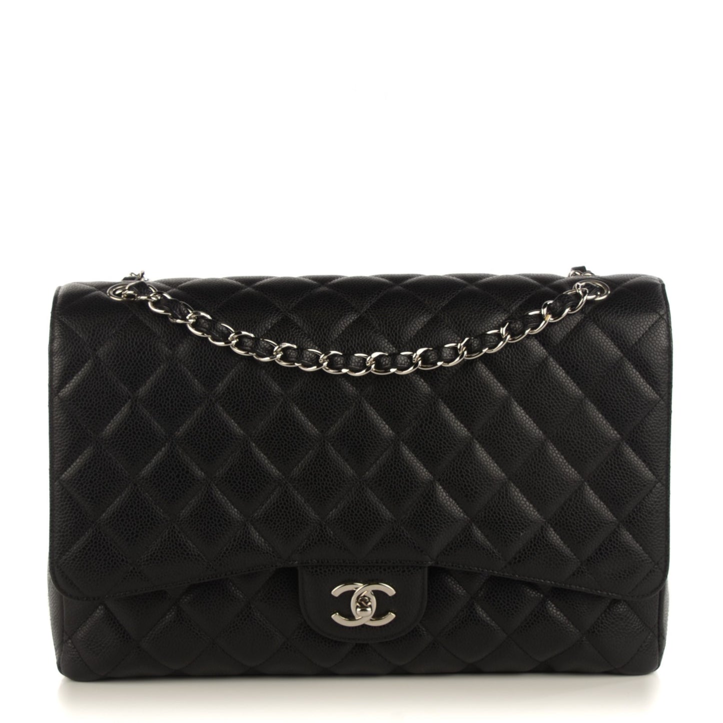 Caviar Quilted Maxi Single Flap Black