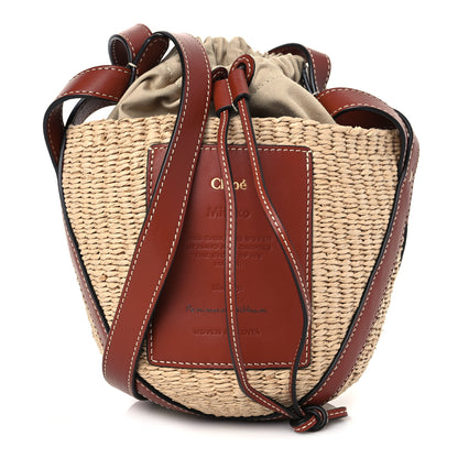Chloe Raffia Calfskin Small Basket Sepia Brown 1 of 10