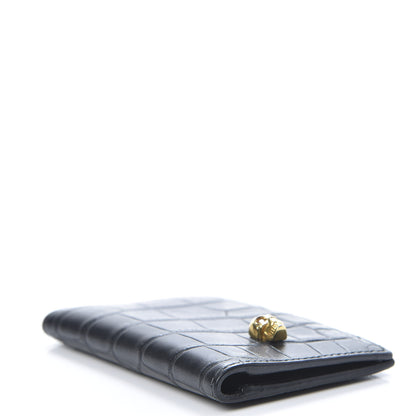 Alexander McQueen Calfskin Croc Embossed Skull Pocket Organizer Black 4 of 8