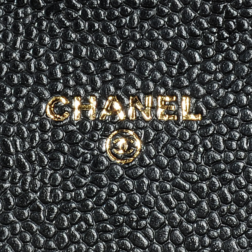 Caviar Quilted Travel Wallet Black