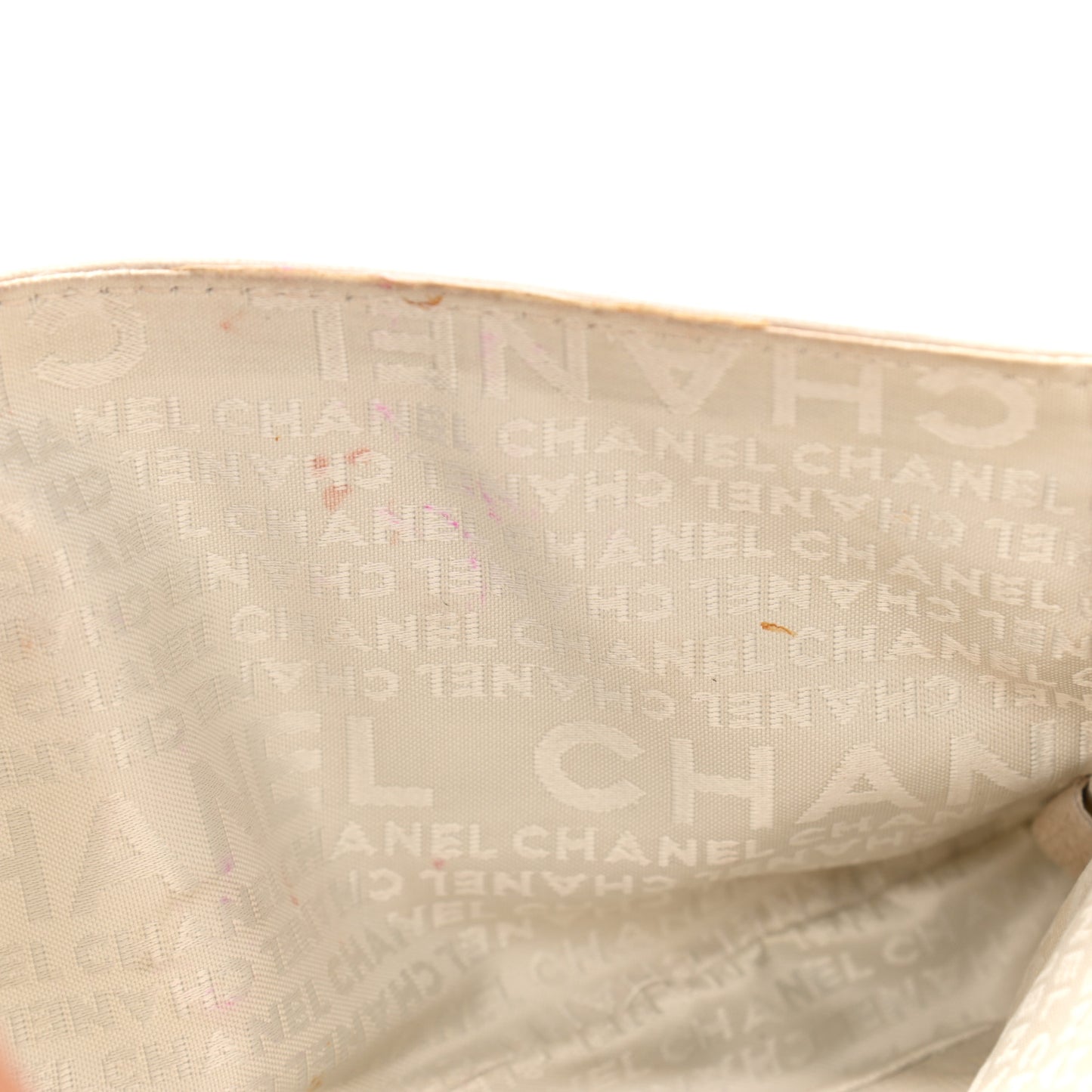 Lambskin Chain Single Flap Beige