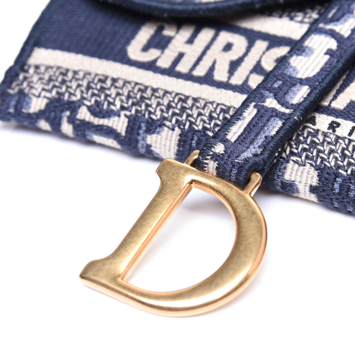 Christian Dior Oblique Slim Saddle Pouch Blue 10 of 12