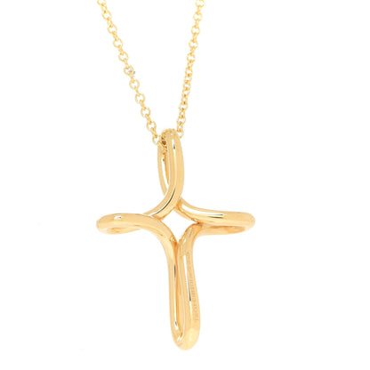 Tiffany 18K Yellow Gold Elsa Peretti Infinity Cross Pendant Necklace 6 of 6