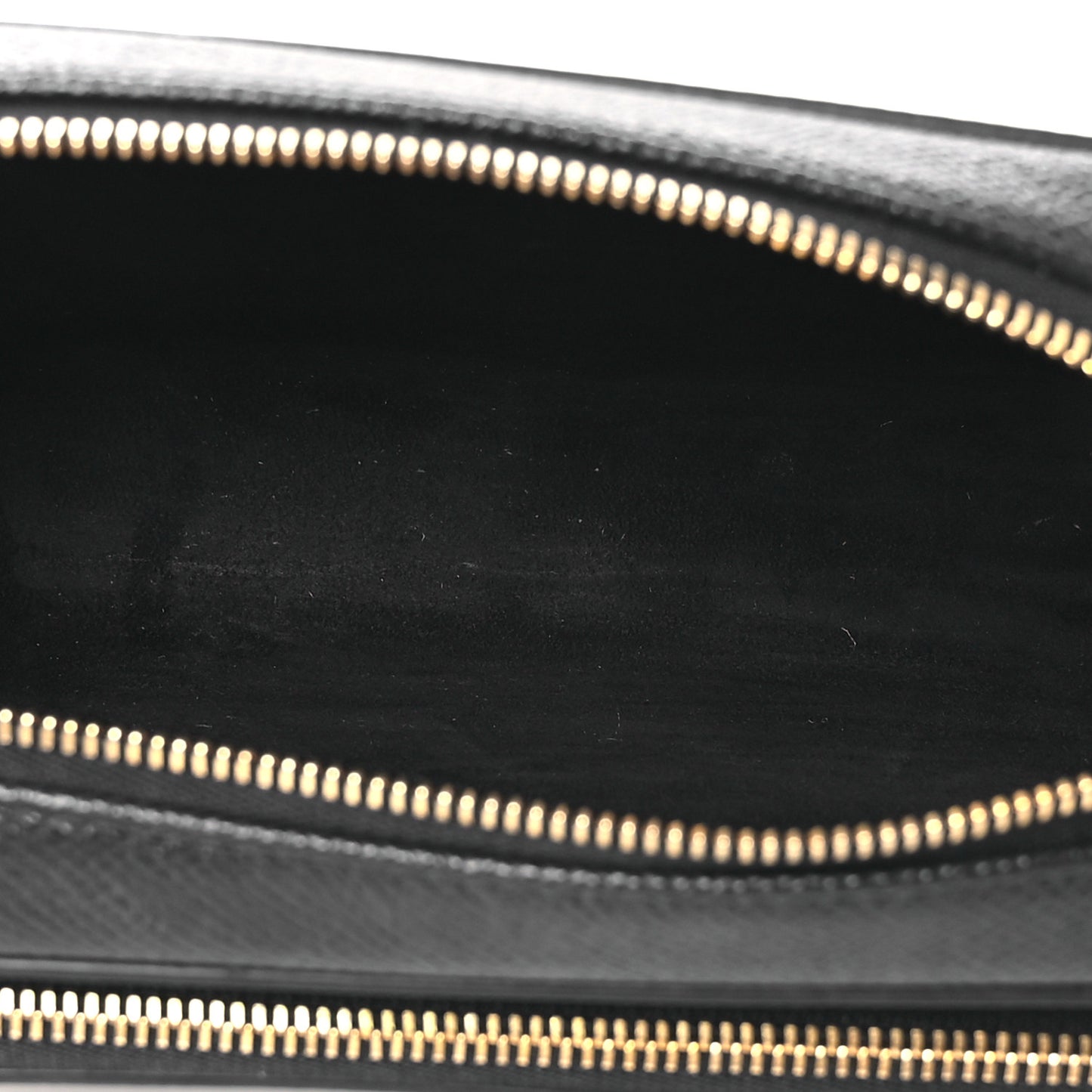 Grained Calfskin Caro Double Pouch Black