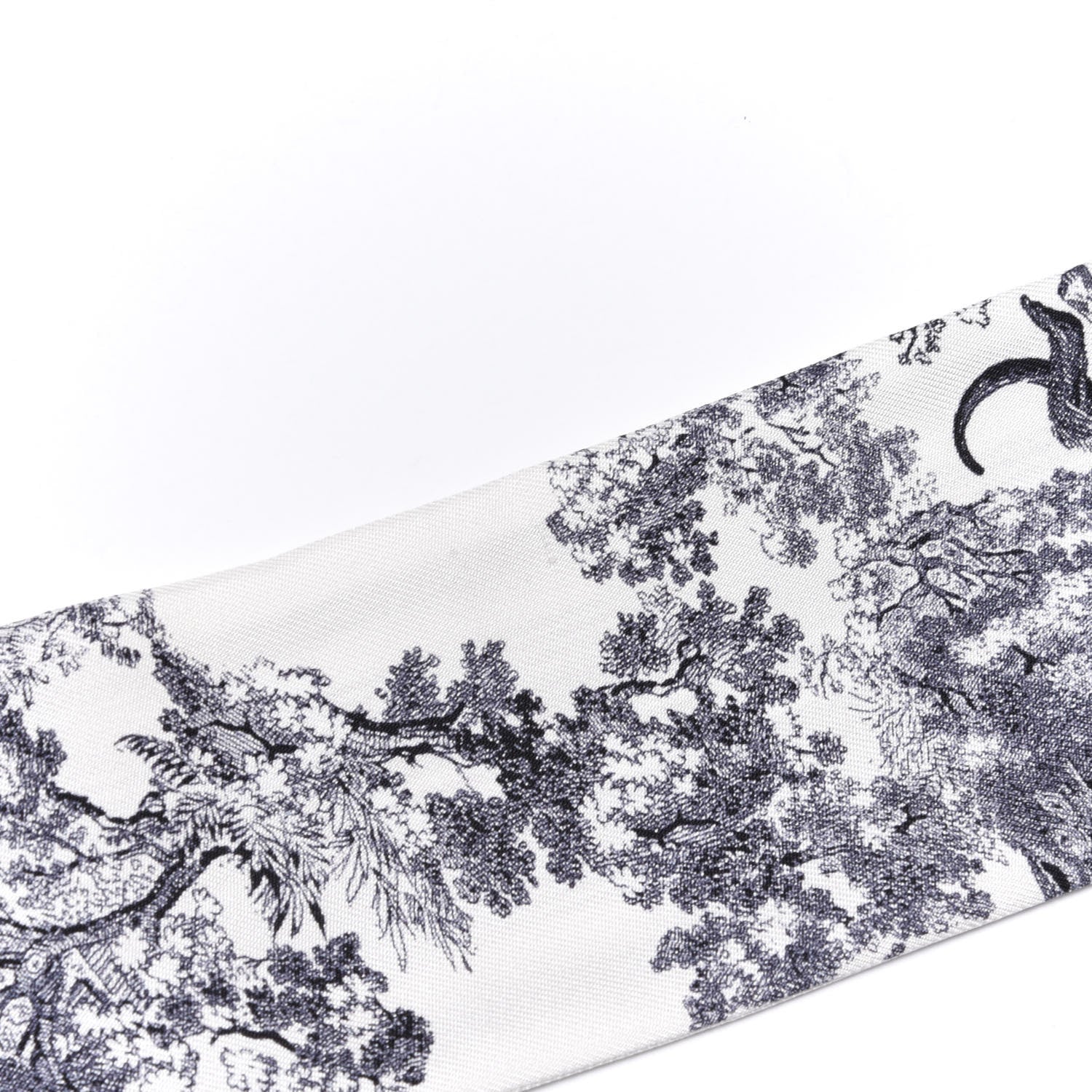 Christian Dior Silk Toile De Jouy Mitzah Scarf Navy Blue 6 of 6