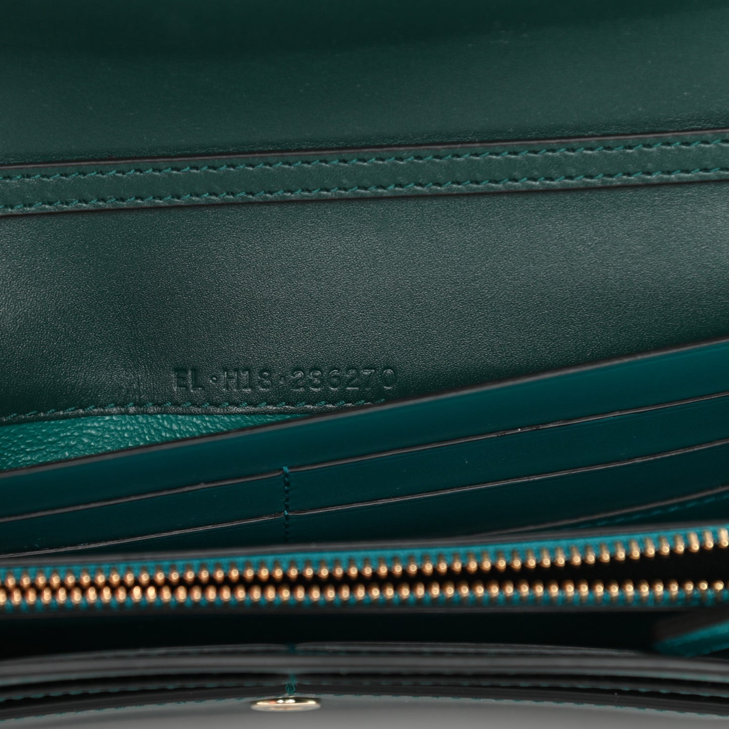 Calfskin Serpenti Forever Chain Wallet Green