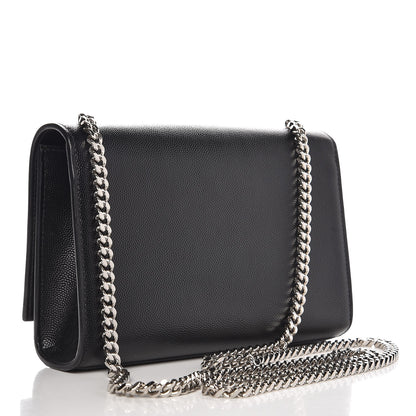 Saint Laurent Grain De Poudre Small Monogram Kate Satchel Black 3 of 7