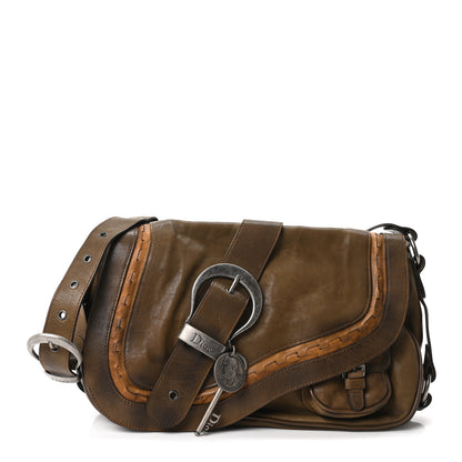 Christian Dior Calfskin Gaucho Double Saddle Bag Brown 1 of 10