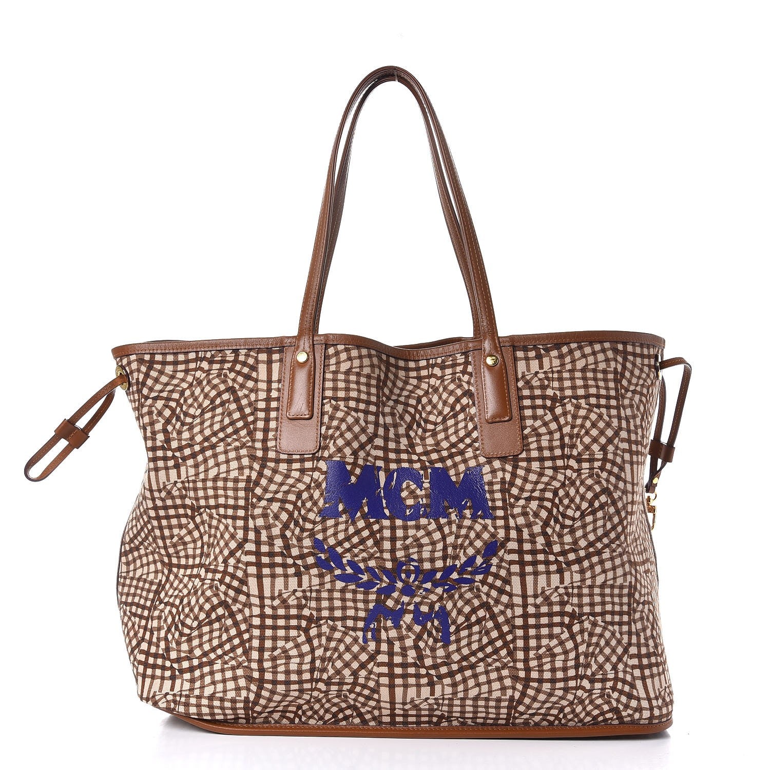 MCM Visetos Large Liz Reversible Shopper Tote Cognac 8 of 20