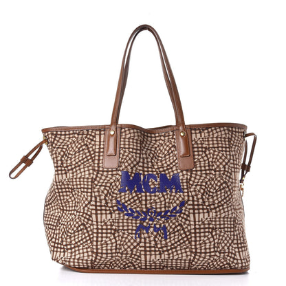MCM Visetos Large Liz Reversible Shopper Tote Cognac 8 of 20